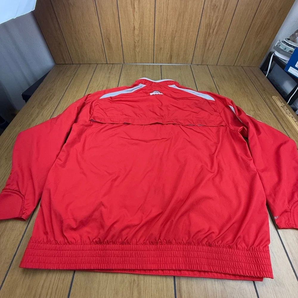 Nike Team Ohio State Buckeyes Pullover Windbreaker Red Grey XL Nike FIT STORM